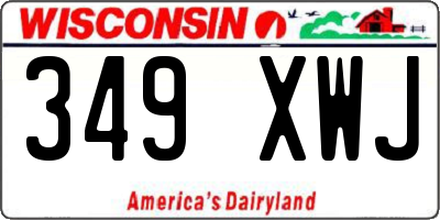 WI license plate 349XWJ