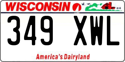 WI license plate 349XWL
