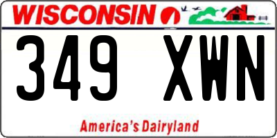 WI license plate 349XWN