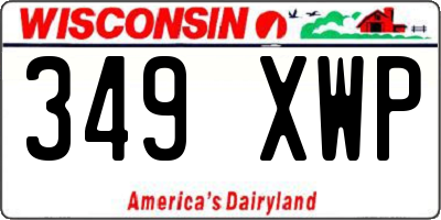 WI license plate 349XWP