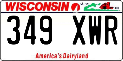 WI license plate 349XWR