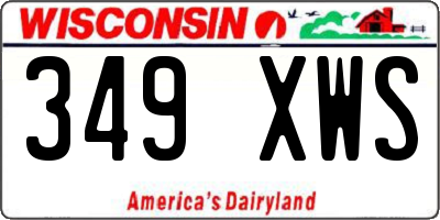 WI license plate 349XWS