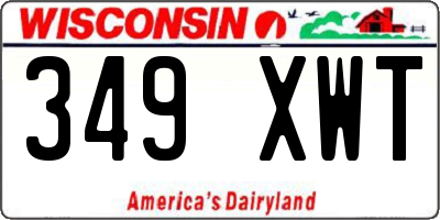 WI license plate 349XWT