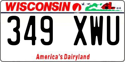 WI license plate 349XWU