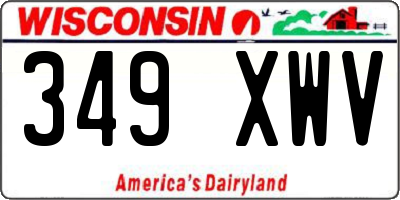 WI license plate 349XWV