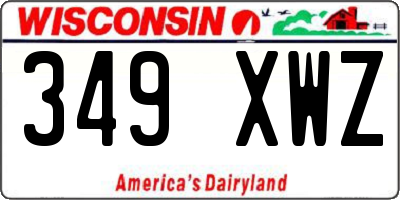 WI license plate 349XWZ