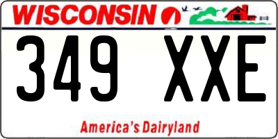 WI license plate 349XXE
