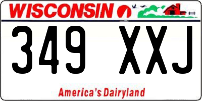 WI license plate 349XXJ