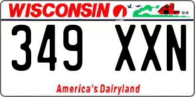 WI license plate 349XXN