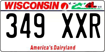 WI license plate 349XXR