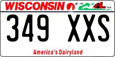 WI license plate 349XXS