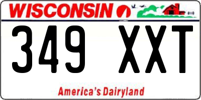 WI license plate 349XXT