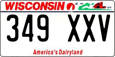 WI license plate 349XXV