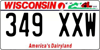 WI license plate 349XXW