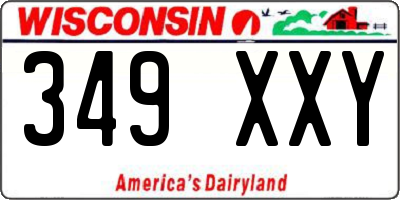 WI license plate 349XXY