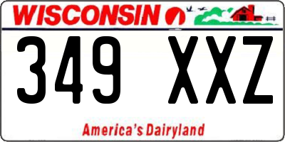 WI license plate 349XXZ