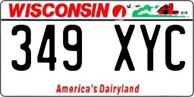 WI license plate 349XYC