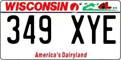 WI license plate 349XYE