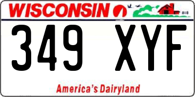 WI license plate 349XYF