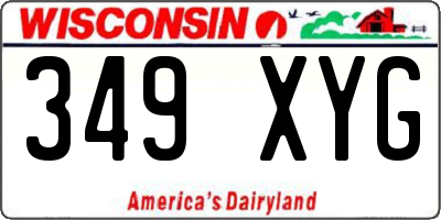 WI license plate 349XYG