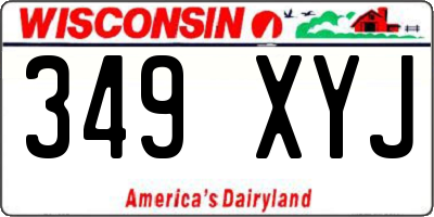 WI license plate 349XYJ