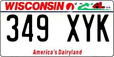 WI license plate 349XYK