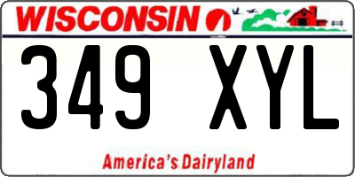 WI license plate 349XYL