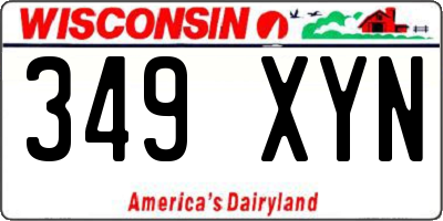 WI license plate 349XYN