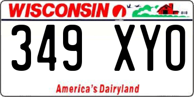 WI license plate 349XYO