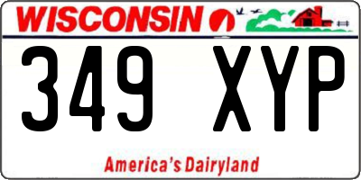 WI license plate 349XYP