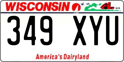 WI license plate 349XYU