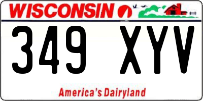 WI license plate 349XYV