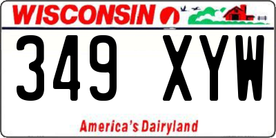 WI license plate 349XYW