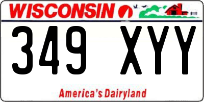 WI license plate 349XYY