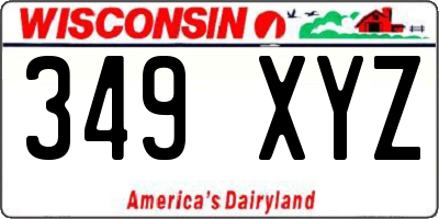 WI license plate 349XYZ