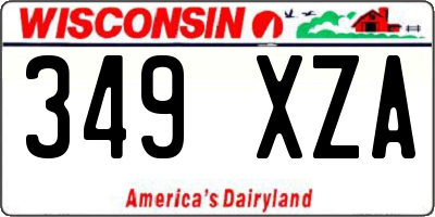 WI license plate 349XZA