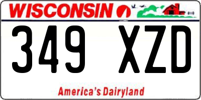 WI license plate 349XZD