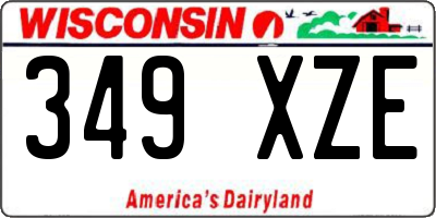 WI license plate 349XZE