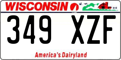 WI license plate 349XZF