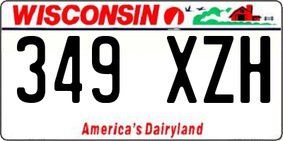WI license plate 349XZH