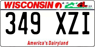 WI license plate 349XZI