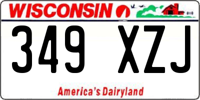 WI license plate 349XZJ
