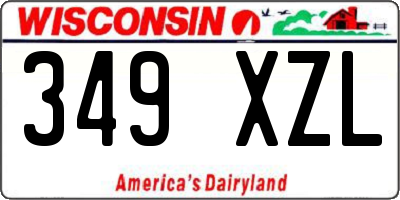 WI license plate 349XZL