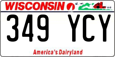 WI license plate 349YCY