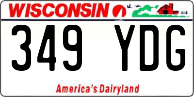 WI license plate 349YDG