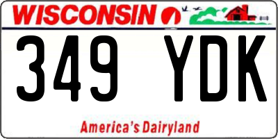 WI license plate 349YDK