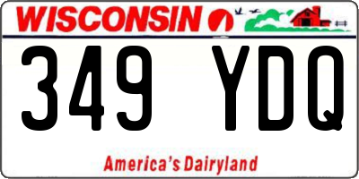 WI license plate 349YDQ