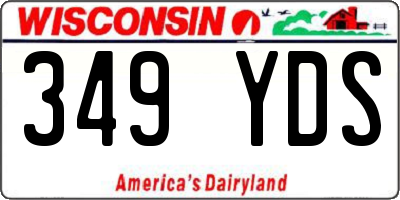 WI license plate 349YDS