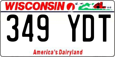 WI license plate 349YDT