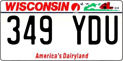 WI license plate 349YDU